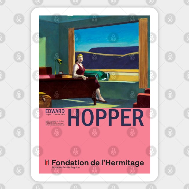 Edward Hopper - Western Motel - Minimalist Exhibition Art Poster Sticker by notalizard